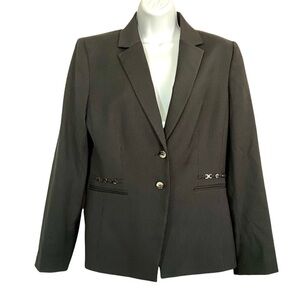 Tahari Brown Pinstripe Career Blazer 8 Officecore Businesscore Professional